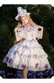 Classical Puppets Gateau de Antoinette Wisteria Daily OP and JSK(Limited Pre-Order/2 Colours/Full Payment Without Shipping)